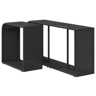 vidaXL Storage Shelves 2 pcs Black Poly Rattan