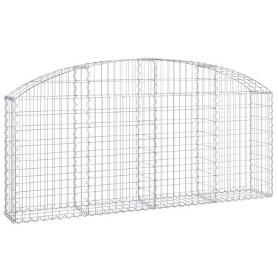 vidaXL Arched Gabion Basket 78.7"x11.8"x31.5"/39.4" Galvanized Iron