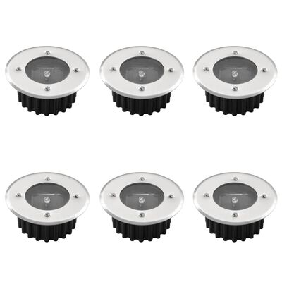 vidaXL Solar 6 Pcs Round Ground Spot