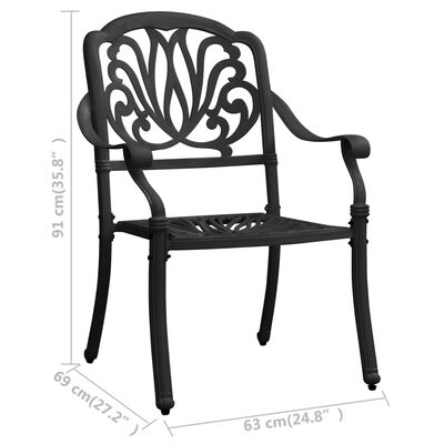 vidaXL 5 Piece Bistro Set Cast Aluminum Black