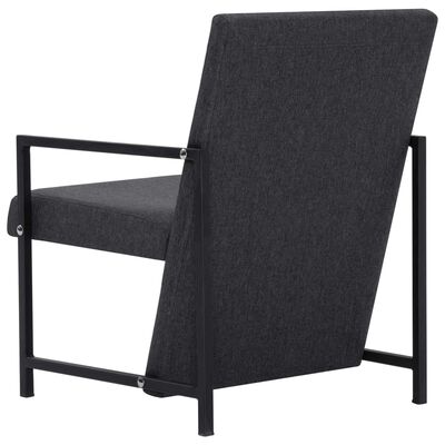 vidaXL Armchair with Chrome Feet Dark Gray Fabric