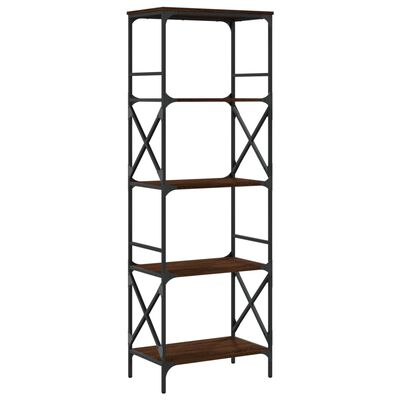 vidaXL Bookcase 5-Tier Brown Oak 23.2"x13.8"x67.3" Engineered Wood