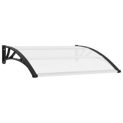 vidaXL Door Canopy Black and Transparent 47.2"x29.5" PC