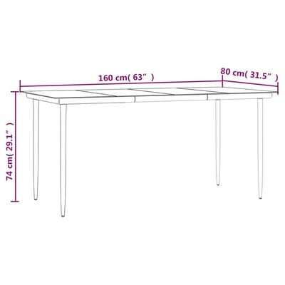 vidaXL 7 Piece Patio Dining Set Gray Poly Rattan