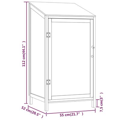 vidaXL Garden Shed White 21.7"x20.5"x44.1" Solid Wood Fir