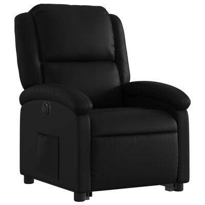 vidaXL Electric Stand up Recliner Chair Black Faux Leather