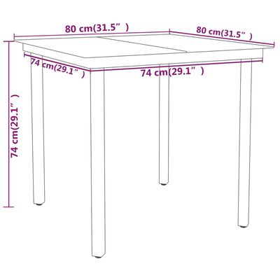 vidaXL 3 Piece Patio Dining Set Black