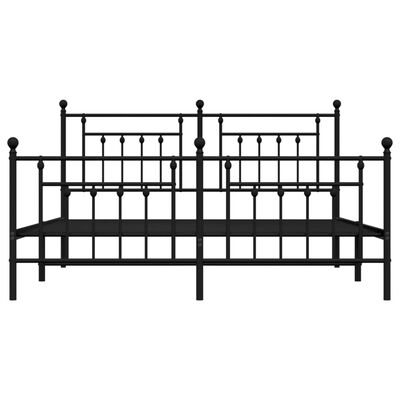 vidaXL Metal Bed Frame without Mattress with Footboard Black 72"x83.9"