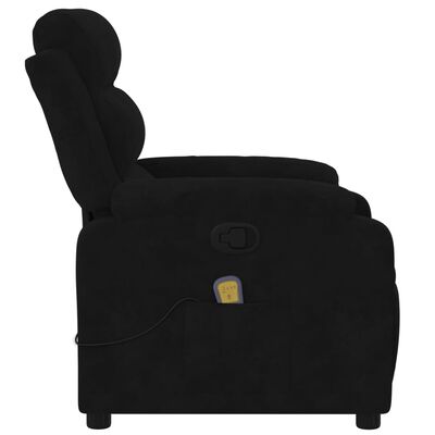 vidaXL Massage Recliner Chair Black Velvet