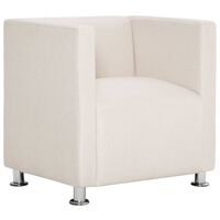 vidaXL Cube Armchair Cream Fabric