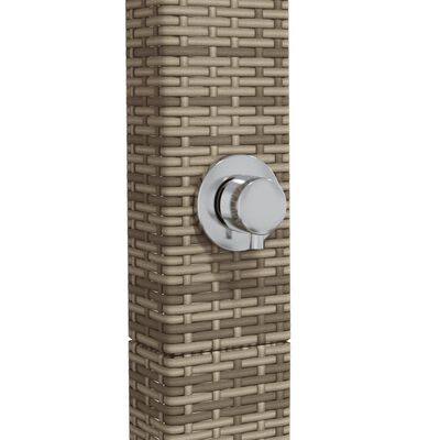 vidaXL Outdoor Shower Gray 19.7"x21.7"x88.2" Poly Rattan and Acacia Wood