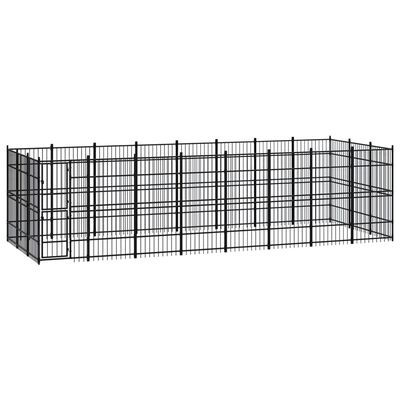 vidaXL Outdoor Dog Kennel Steel 238.1 ft²