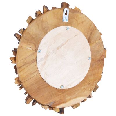 vidaXL Wall Mirror 15.7" Teak Round