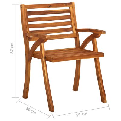 vidaXL Patio Chairs 8 pcs Solid Acacia Wood