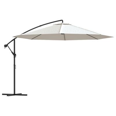 vidaXL Cantilever Umbrella 137.8" Sand White