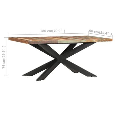 vidaXL Dining Table 70.9"x35.4"x29.9" Solid Reclaimed Wood