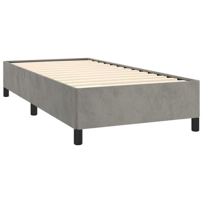 vidaXL Bed Frame Light Gray 39.4"x74.8" Twin Velvet