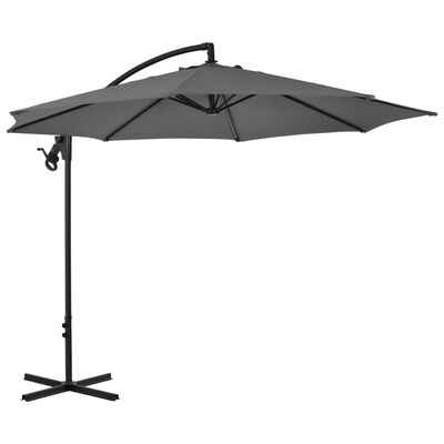 vidaXL Cantilever Garden Parasol with Steel Pole 118.1" Anthracite