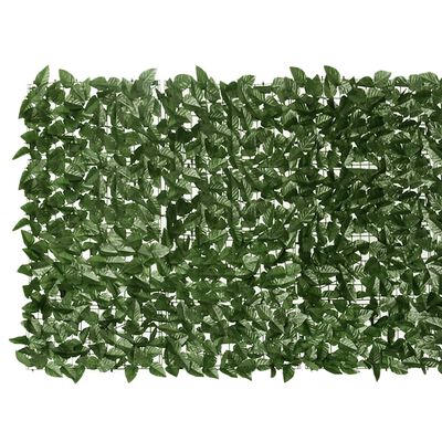 vidaXL Balcony Screen with Dark Green Leaves 196.9"x39.4"