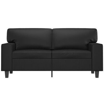 vidaXL 2-Seater Sofa Black 47.2" Faux Leather