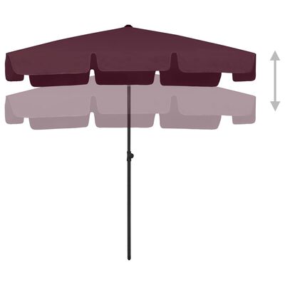 vidaXL Beach Parasol Bordeaux Red 78.7"x49.2"