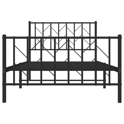 vidaXL Metal Bed Frame without Mattress with Footboard Black 39.4"x78.7"