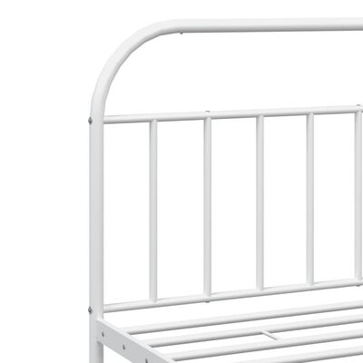 vidaXL Metal Bed Frame without Mattress with Footboard White 76"x79.9"