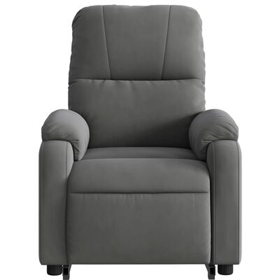 vidaXL Stand up Massage Recliner Chair Dark Gray Microfiber Fabric