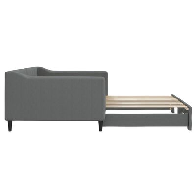 vidaXL Daybed with Trundle without Mattress Dark Gray 39.4"x74.8"