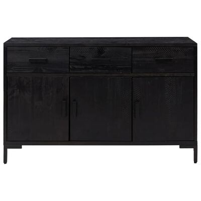 vidaXL Sideboard Black 43.3"x13.8"x27.6" Solid Wood Pine