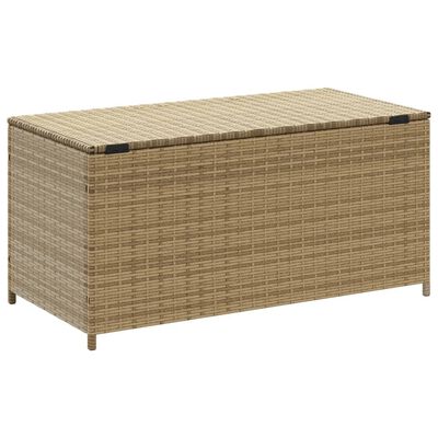 vidaXL Garden Storage Box Mix Beige 50.2 Gal Poly Rattan