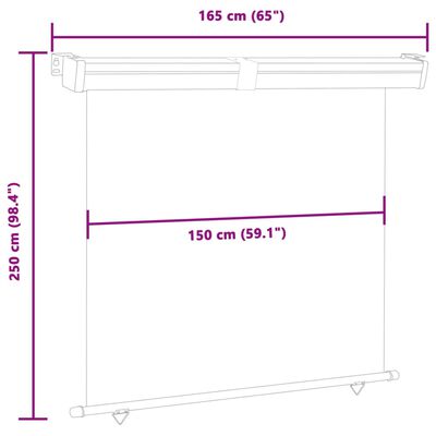 vidaXL Balcony Side Awning 63"x98.4" Gray