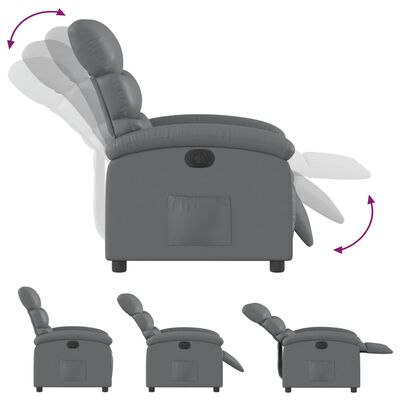 vidaXL Electric Recliner Chair Gray Faux Leather