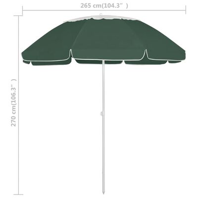 vidaXL Beach Parasol Green 118.1"