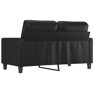 vidaXL 2-Seater Sofa Black 47.2" Faux Leather