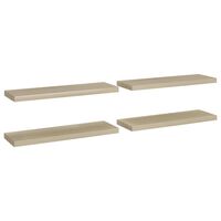 vidaXL Floating Wall Shelves 4 pcs Oak 31.5"x9.3"x1.5" MDF