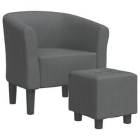 vidaXL Tub Chair with Footstool Dark Gray Fabric