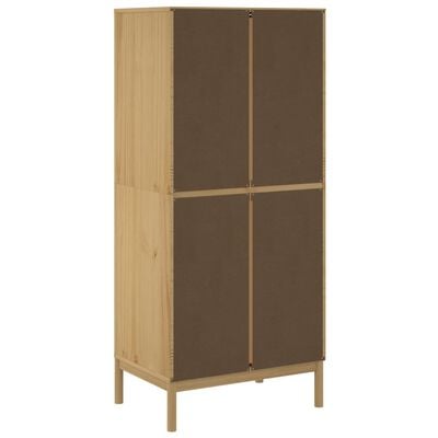 vidaXL Wardrobe FLORO Wax Brown 30.3"x20.9"x67.3" Solid Wood Pine