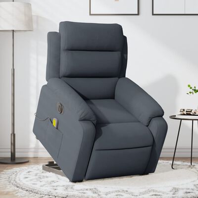 vidaXL Electric Stand up Massage Recliner Chair Dark Gray Velvet