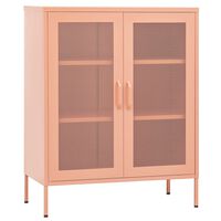 vidaXL Storage Cabinet Pink 31.5"x13.8"x40" Steel