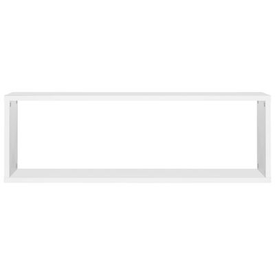 vidaXL Wall Cube Shelves 2 pcs White 31.5"x5.9"x10.4" Engineered Wood