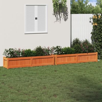 vidaXL Garden Planters 2 pcs Wax Brown Solid Wood Pine