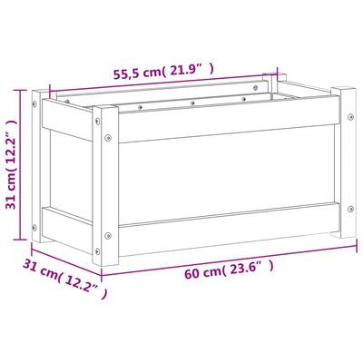 vidaXL Garden Planter 23.6"x12.2"x12.2" Solid Wood Douglas