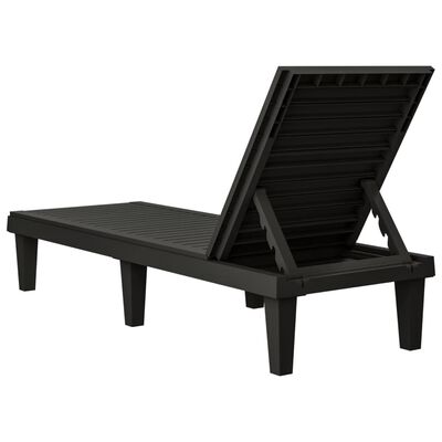 vidaXL Sun Loungers 2 pcs Black 61"x22.8"x32.7" Polypropylene