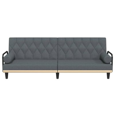 vidaXL Sofa Bed with Armrests Dark Gray Fabric