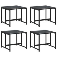 vidaXL Patio Stools 4 pcs Black Steel and Textilene