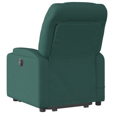 vidaXL Stand up Massage Recliner Chair Dark Green Fabric