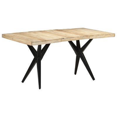 vidaXL Dining Table 63"x31.5"x29.9" Rough Mango Wood