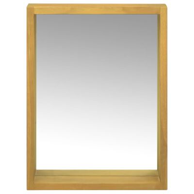 vidaXL Mirror Cabinet 11.8"x3.9"x15.7" Solid Wood Teak