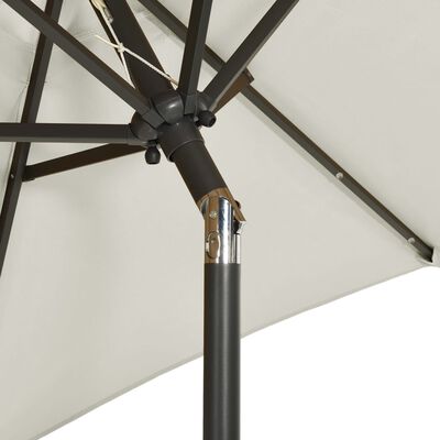 vidaXL Garden Parasol with LED Lights Sand 78.7"x83.1" Aluminum